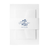 Einladung zur Hochzeit / Bauchband | Navy Blue Einladungsbanderole (Vorderseite Beispiel)