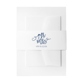 Einladung zur Hochzeit / Bauchband | Navy Blue Einladungsbanderole