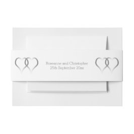 Einladung zur Hochzeit Bauchband Silberherz Einladungsbanderole