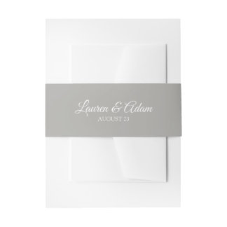 Einladung zur Hochzeit Bauchband/Wrap | Grau Einladungsbanderole
