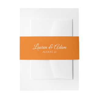 Einladung zur Hochzeit Bauchband/Wrap | Orange Einladungsbanderole