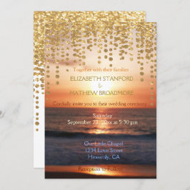 Einladung zur Hochzeit | Beach Sunset Glitzer