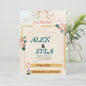 Einladung zur Hochzeit - bearbeitbare Vorlage (Stehend Vorderseite)