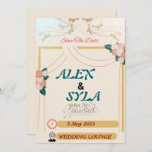 Einladung zur Hochzeit - bearbeitbare Vorlage (Vorne/Hinten)