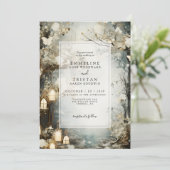 Einladung zur Hochzeit bei bezauberndem Wald (Stehend Vorderseite)