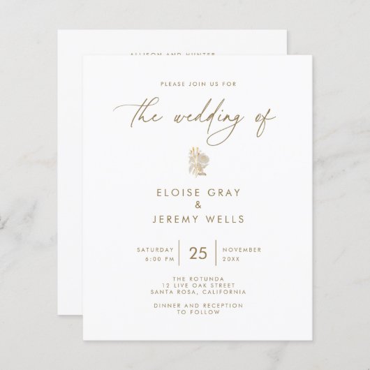 Einladung zur Hochzeit Bella (Vorne/Hinten)