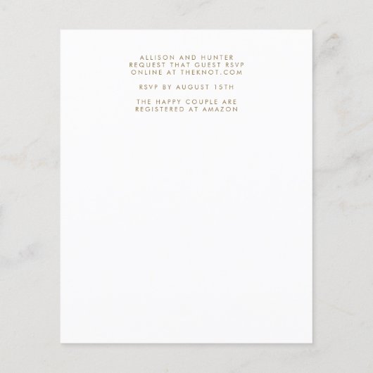 Einladung zur Hochzeit Bella (Rückseite)