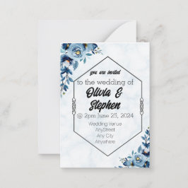 Einladung zur Hochzeit - blaue Rose Einladung