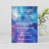 Einladung zur Hochzeit | Blue Watercolor Script (Stehend Vorderseite)
