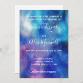 Einladung zur Hochzeit | Blue Watercolor Script (Vorne/Hinten)