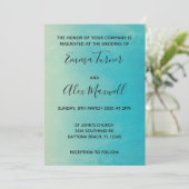 Einladung zur Hochzeit | Blue Watercolor Script (Stehend Vorderseite)