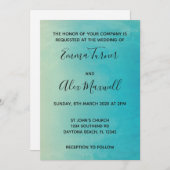 Einladung zur Hochzeit | Blue Watercolor Script (Vorne/Hinten)