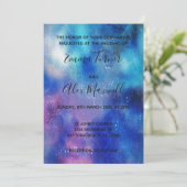 Einladung zur Hochzeit | Blue Watercolor Script (Stehend Vorderseite)