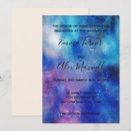 Einladung zur Hochzeit | Blue Watercolor Script