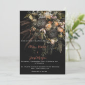 Einladung zur Hochzeit blumenorange weiß (Stehend Vorderseite)