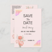 Einladung zur Hochzeit Blumenrosa Herzgrenze