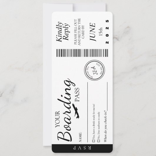 Einladung zur Hochzeit - Boarding Pass UAWG (Vorderseite)