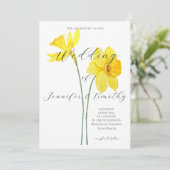 Einladung zur Hochzeit Botanische 2-gelbe Narzisse (Stehend Vorderseite)