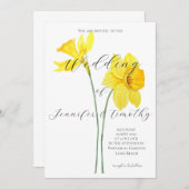 Einladung zur Hochzeit Botanische 2-gelbe Narzisse (Vorne/Hinten)