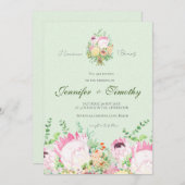 Einladung zur Hochzeit Botanische Protea-Blume (Vorne/Hinten)