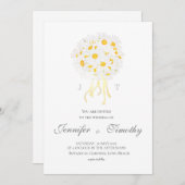 Einladung zur Hochzeit Botanischer weißer Tag (Vorne/Hinten)