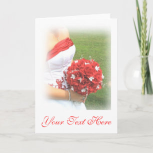 Einladung zur Hochzeit - Braut mit Bouquet