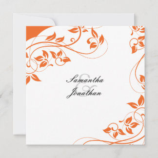 Einladung zur Hochzeit Bright Orange & White Flora