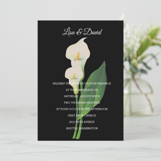 Einladung zur Hochzeit - Cala Lily (Stehend Vorderseite)
