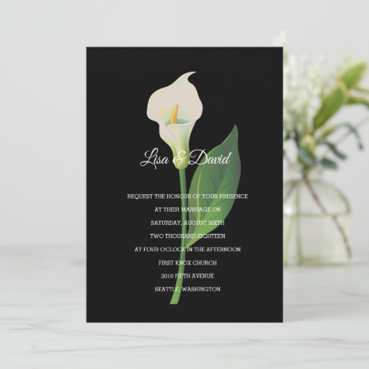 Einladung zur Hochzeit - Cala Lily (Stehend Vorderseite)
