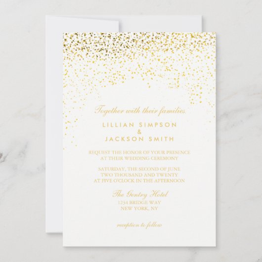 Einladung zur Hochzeit - Confetti - Weiß (Vorderseite)