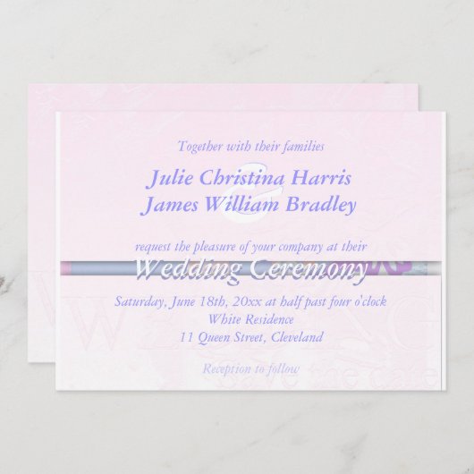 Einladung zur Hochzeit Damasseide (Vorne/Hinten)