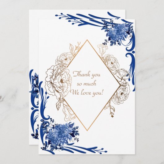 Einladung zur Hochzeit Dankeschön Karte (Vorne/Hinten)