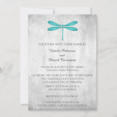 Einladung zur Hochzeit der aquamarinen Libelle (Vorderseite)