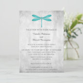 Einladung zur Hochzeit der aquamarinen Libelle (Stehend Vorderseite)