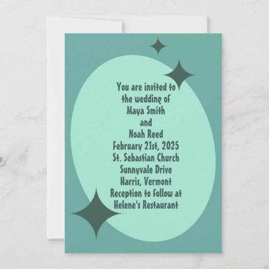 Einladung zur Hochzeit der Atomminze der 1950er Ja (Vorderseite)