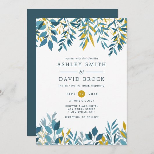 Einladung zur Hochzeit der Botanischen Wasserfauna (Vorne/Hinten)