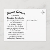 Einladung zur Hochzeit der Brautdusche in Schwarz (Rückseite)