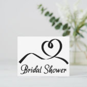 Einladung zur Hochzeit der Brautdusche in Schwarz (Stehend Vorderseite)