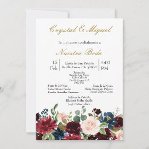 Einladung zur Hochzeit der Burgunder Blume