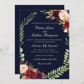 Einladung zur Hochzeit der Burgunder Marine (Vorne/Hinten)