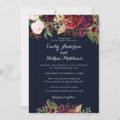 Einladung zur Hochzeit der Burgunder Marine (Vorderseite)