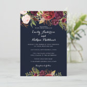 Einladung zur Hochzeit der Burgunder Marine (Stehend Vorderseite)