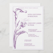 Einladung zur Hochzeit der Calla Lily (Vorne/Hinten)