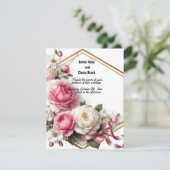 Einladung zur Hochzeit der geometrischen Rose Peon (Stehend Vorderseite)