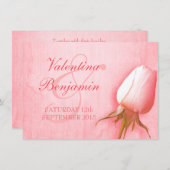 Einladung zur Hochzeit der hellrosa Rose (Vorne/Hinten)