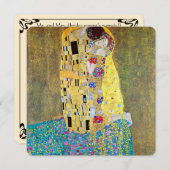 Einladung zur Hochzeit; Der Kuss von Gustav Klimt (Vorne/Hinten)