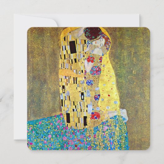 Einladung zur Hochzeit; Der Kuss von Gustav Klimt (Vorderseite)