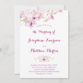 Einladung zur Hochzeit der Lila Orchideen-Blume (Vorderseite)