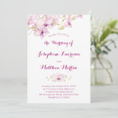 Einladung zur Hochzeit der Lila Orchideen-Blume (Stehend Vorderseite)