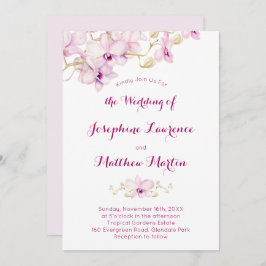 Einladung zur Hochzeit der Lila Orchideen-Blume